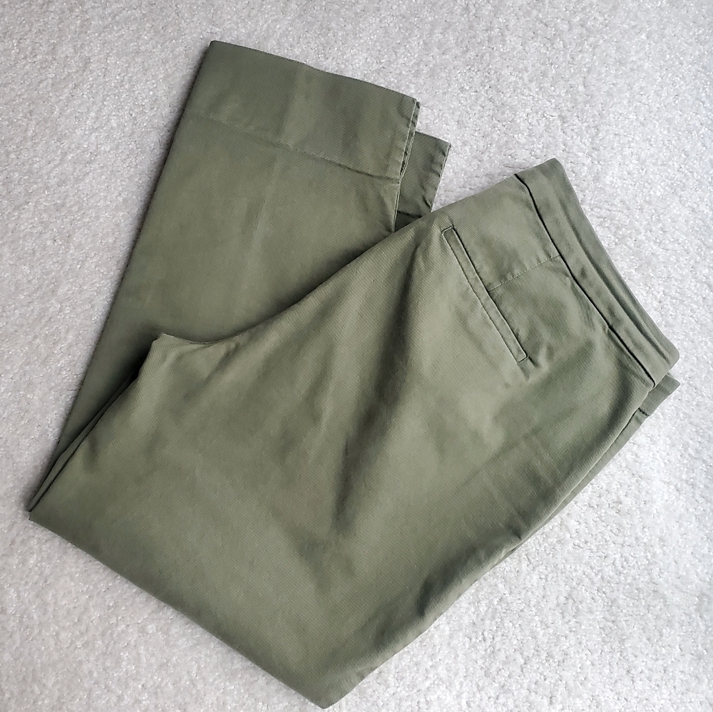 NYDJ Army Green Ankle Lenght Twill Cotton Pants Chinos 10